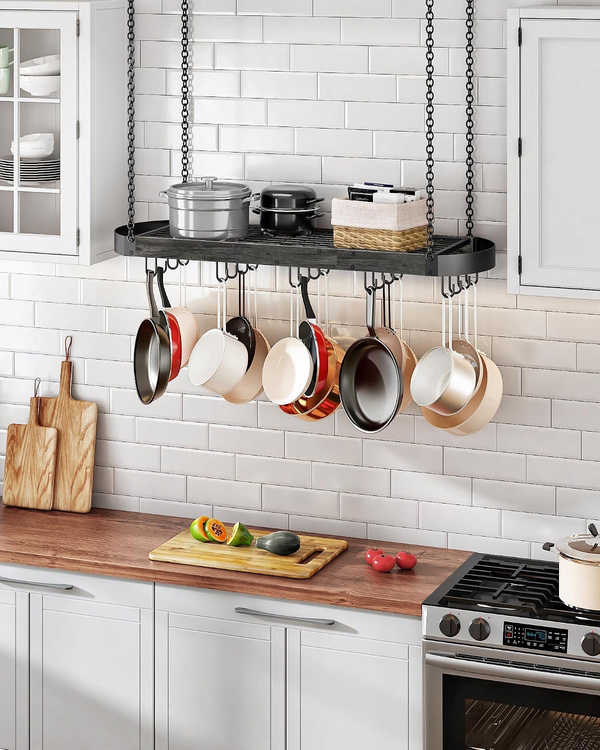 Ceiling Hanging Pan Storage Racks