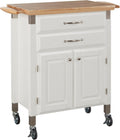 Off White Rolling Kitchen Storage Cart