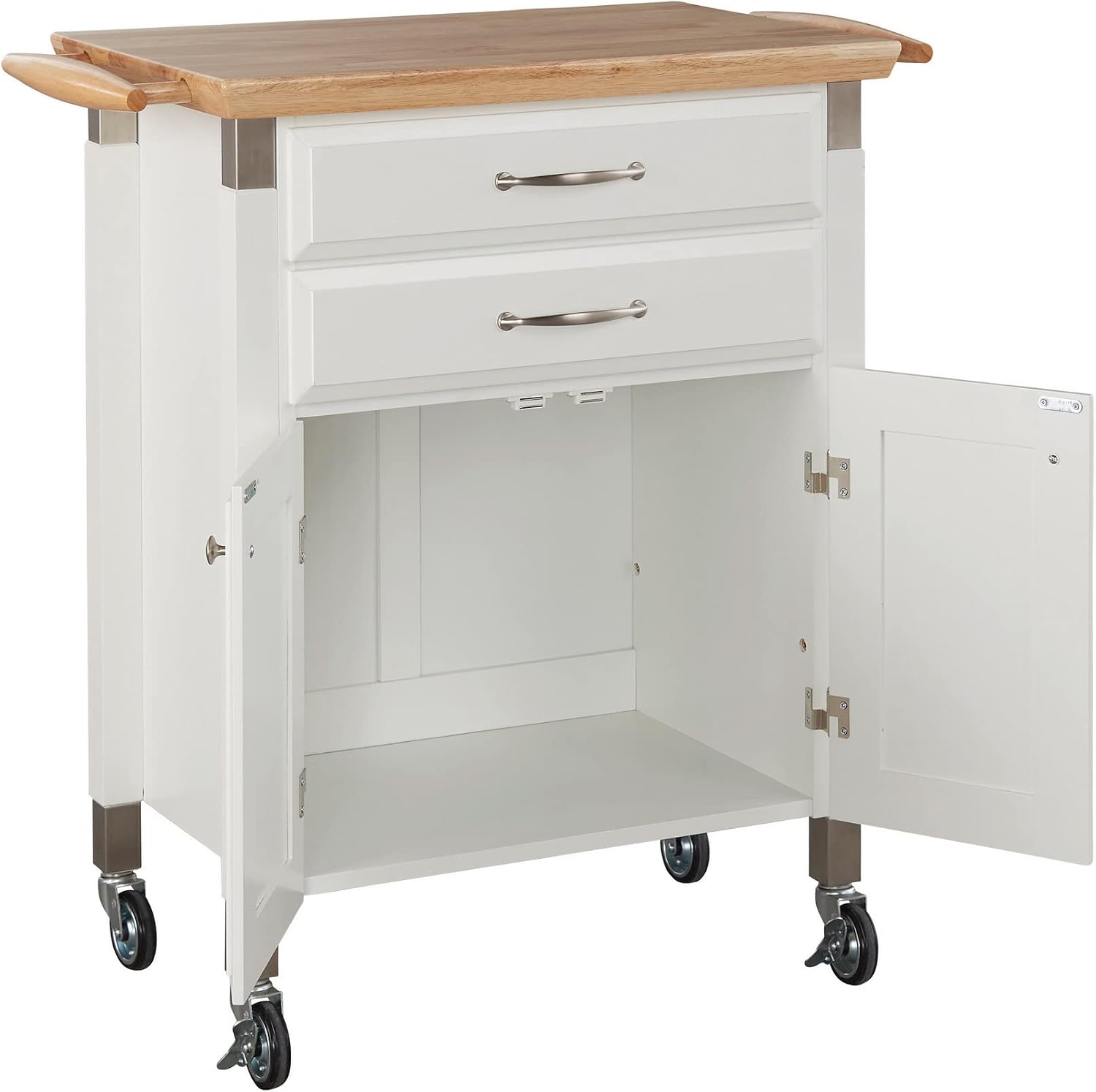 Off White Rolling Kitchen Storage Cart