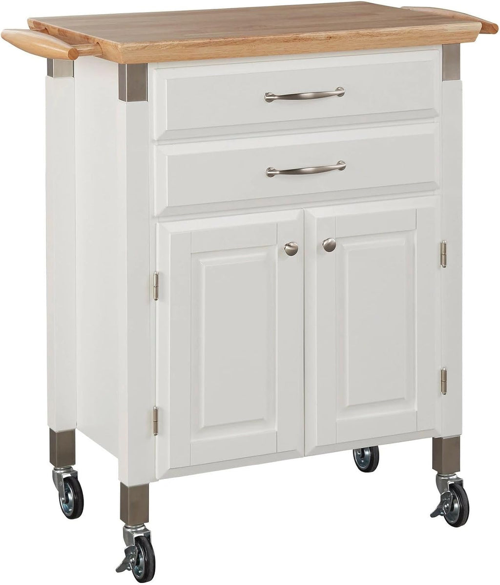 Off White Rolling Kitchen Storage Cart