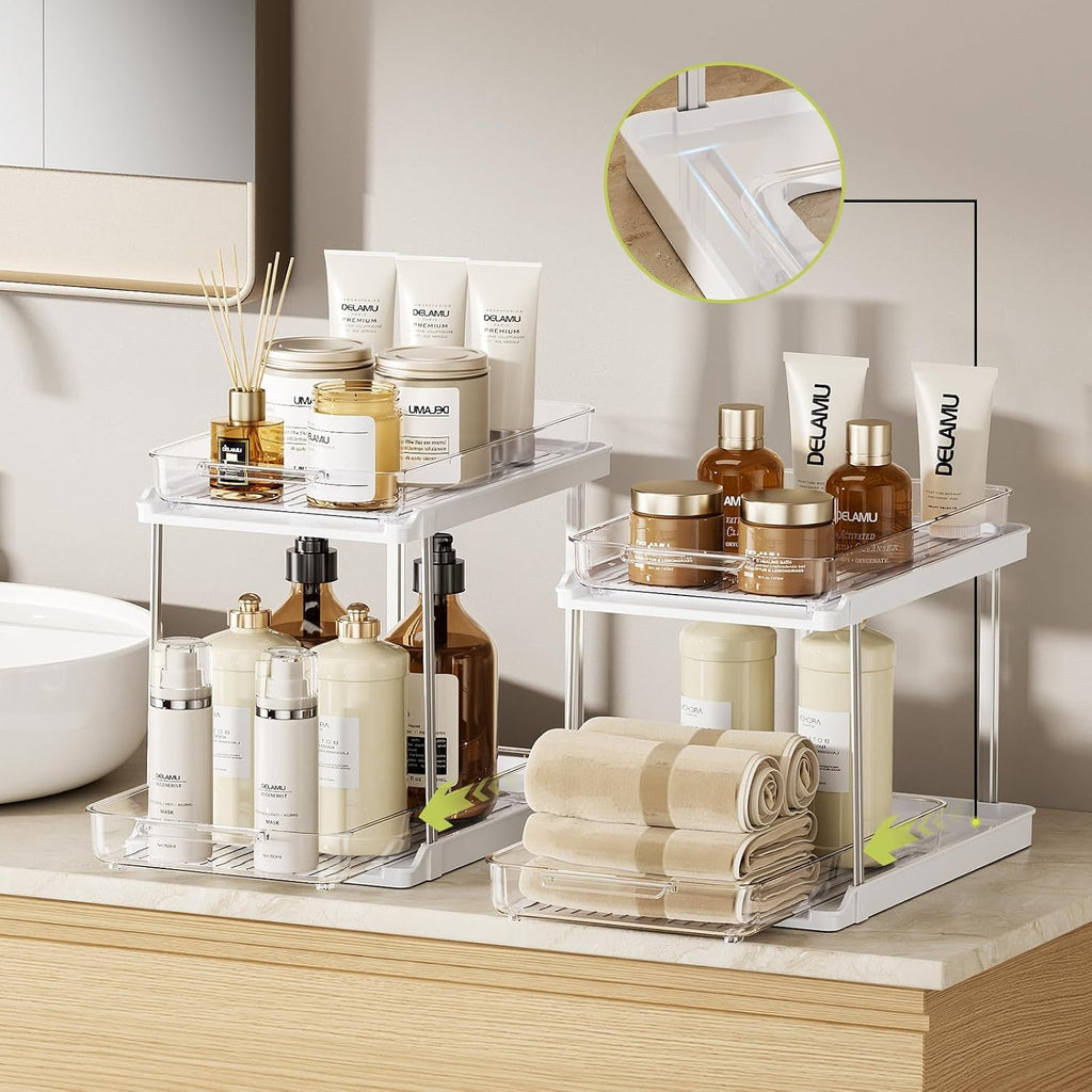Four Pack Pull Out Two Tier Storage Drawers