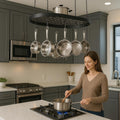 Matte Black Ceiling Cookware Hanging Rack