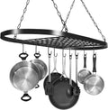 Black Oval Ceiling Cookware Storage Rack