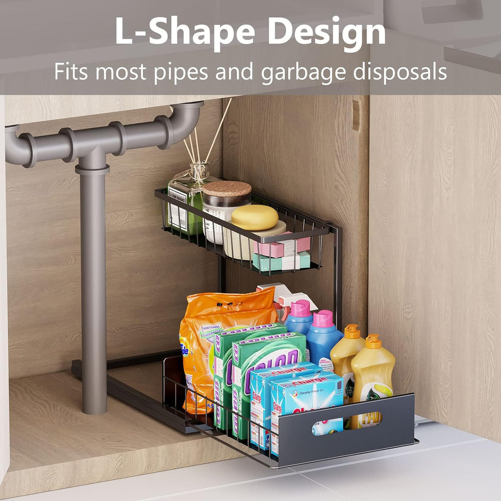 Single Pack 2 Tier Metal Sink Storage Rack