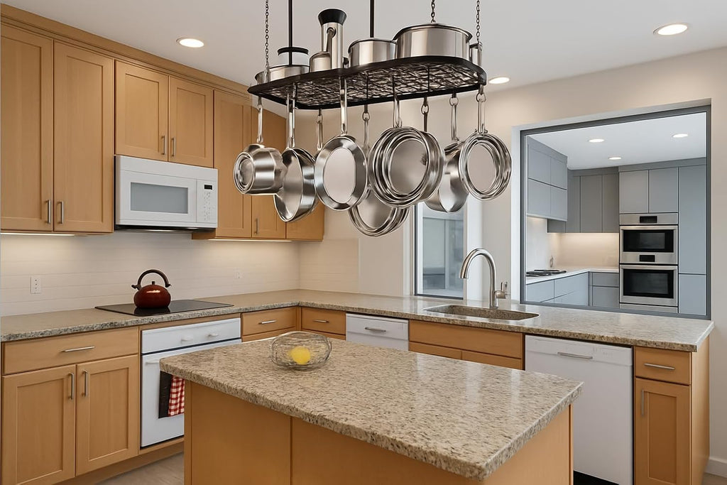 Matte Black Ceiling Cookware Hanging Rack