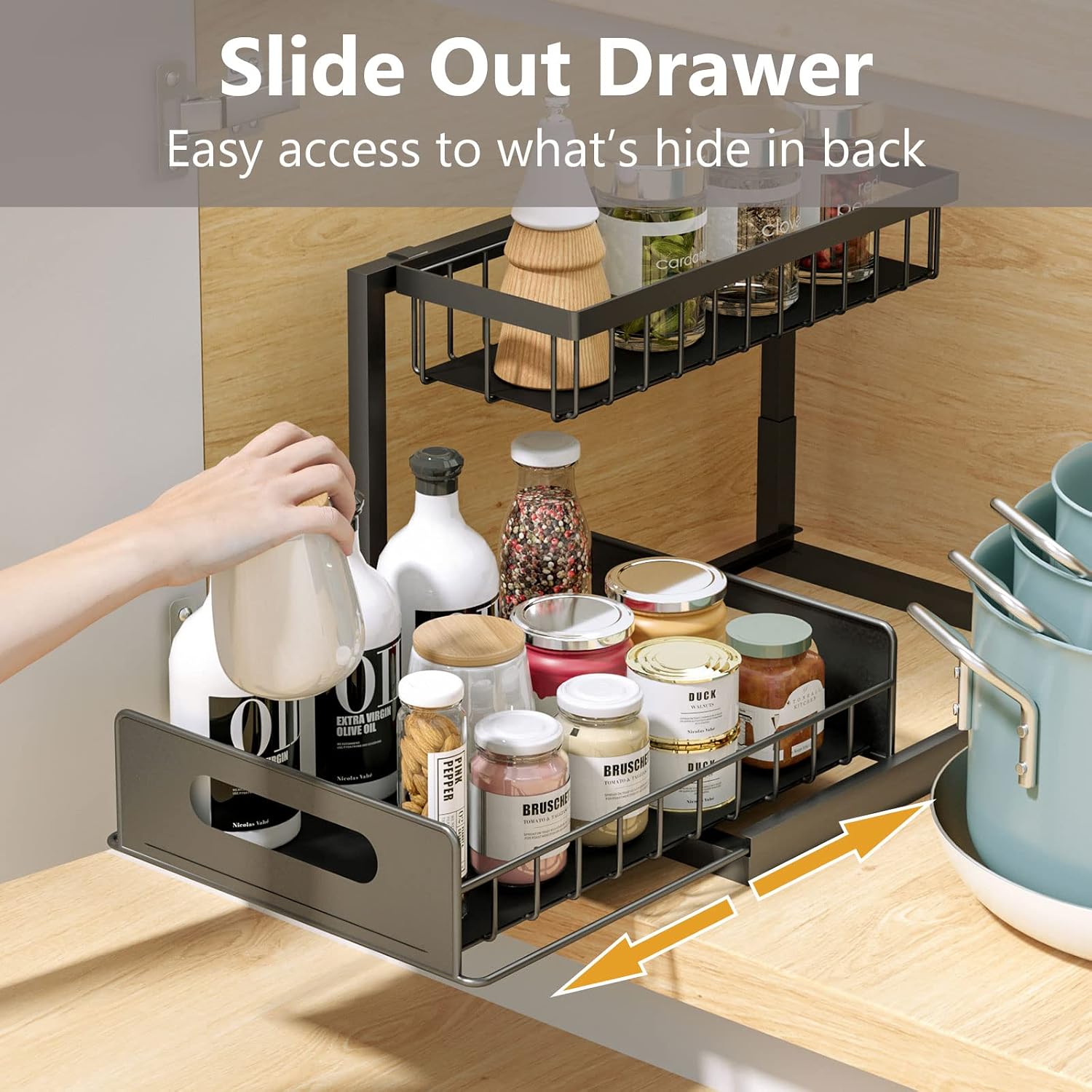 Single Pack 2 Tier Metal Sink Storage Rack