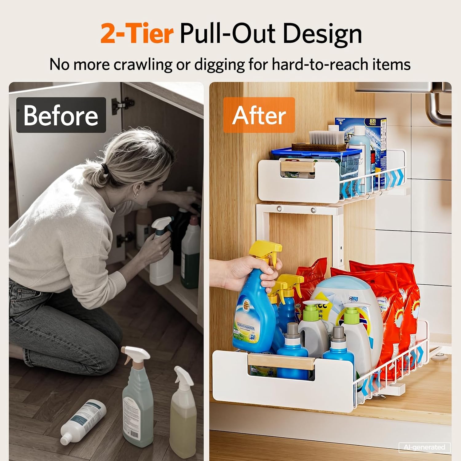 Two Pack White Adjustable Sliding Storage Shelf