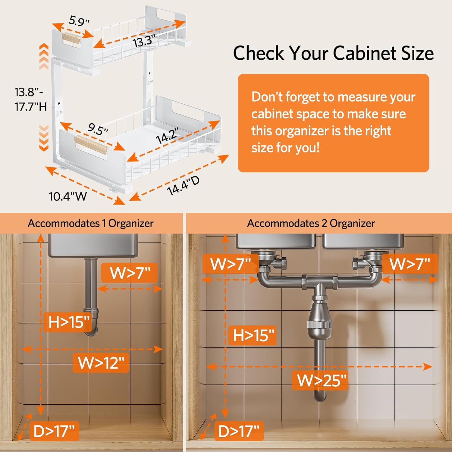Two Pack White Adjustable Sliding Storage Shelf