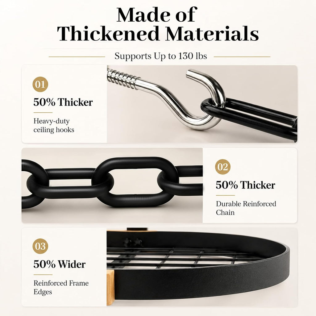 39 Inch Ceiling Heavy Pot Storage Rack