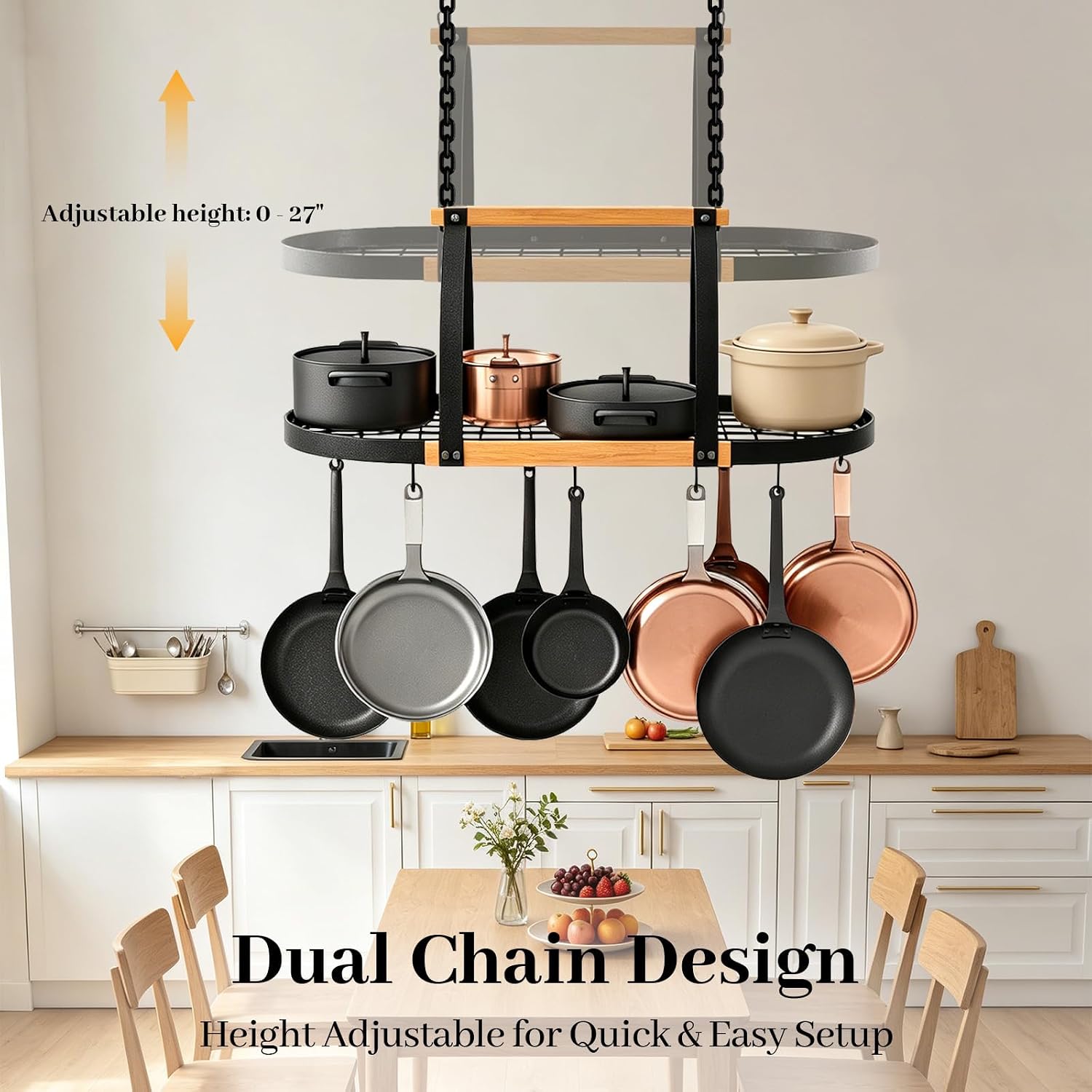 39 Inch Ceiling Heavy Pot Storage Rack