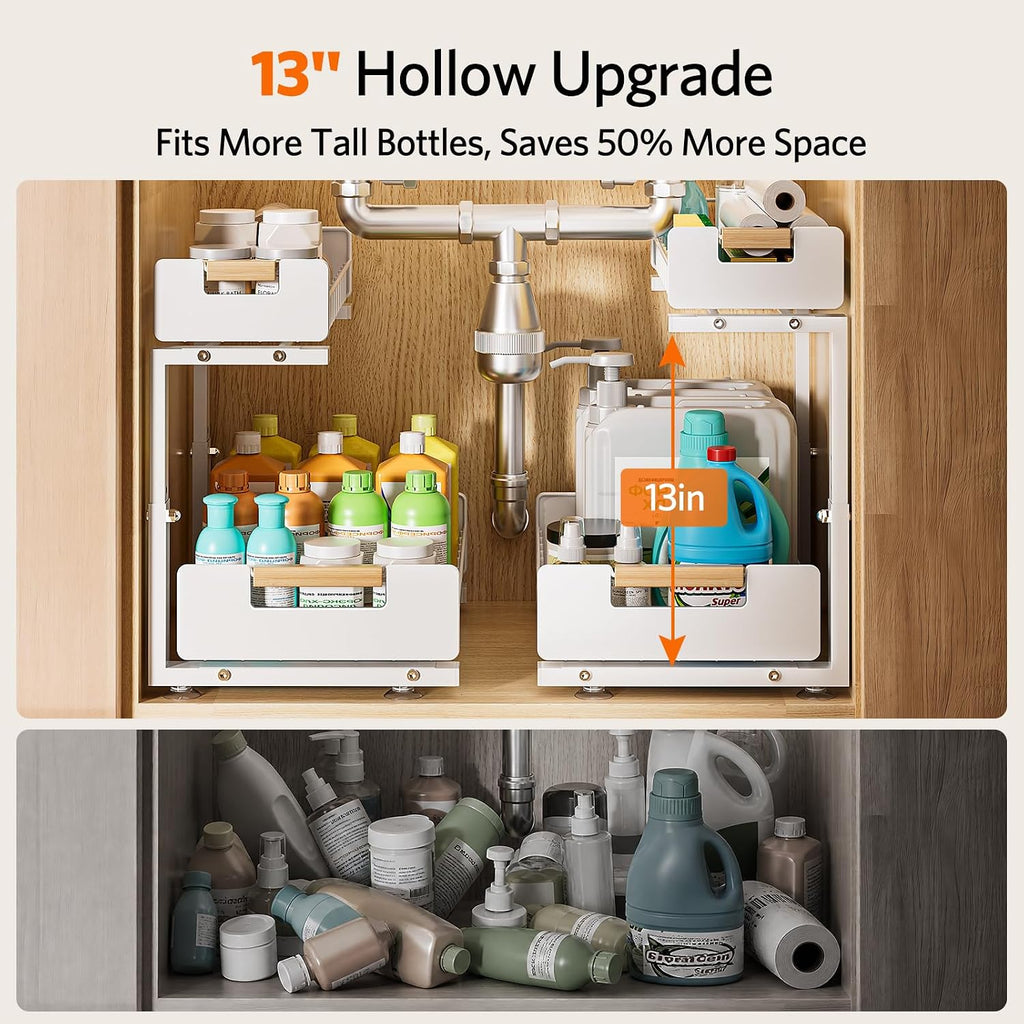 Two Pack White Adjustable Sliding Storage Shelf