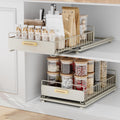 Two Pack Grey Metal Sliding Sink Storage Rack