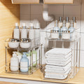 Two Pack Clear Two Tier Pull Out Storage Rack