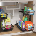 Two Pack Two Tier Pull Out Sink Storage Rack